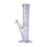 Human Grade Twisted Iridescent Tube Glass Water Pipe - Discreet Smoker